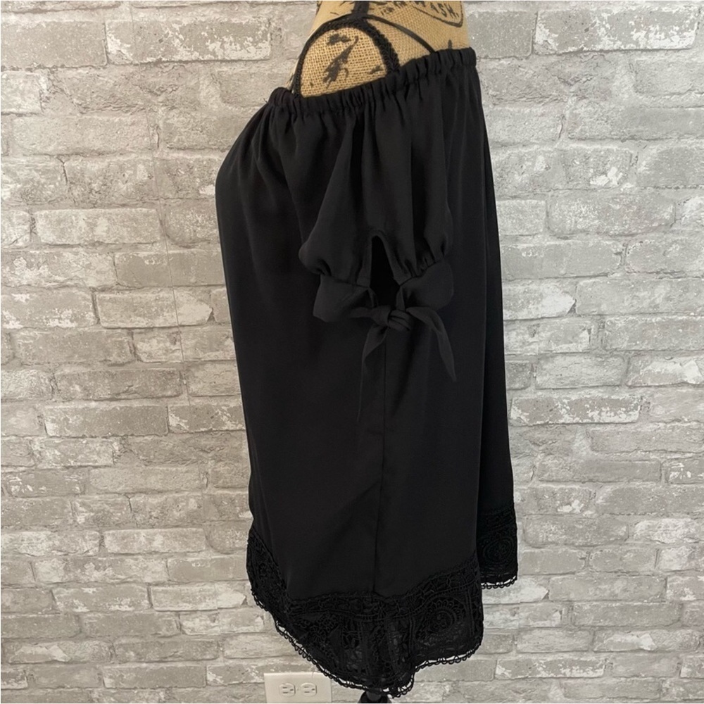 Lulus Moment In The Sun Black Lace Off-the-shoulder Dress - Picture 2 of 10